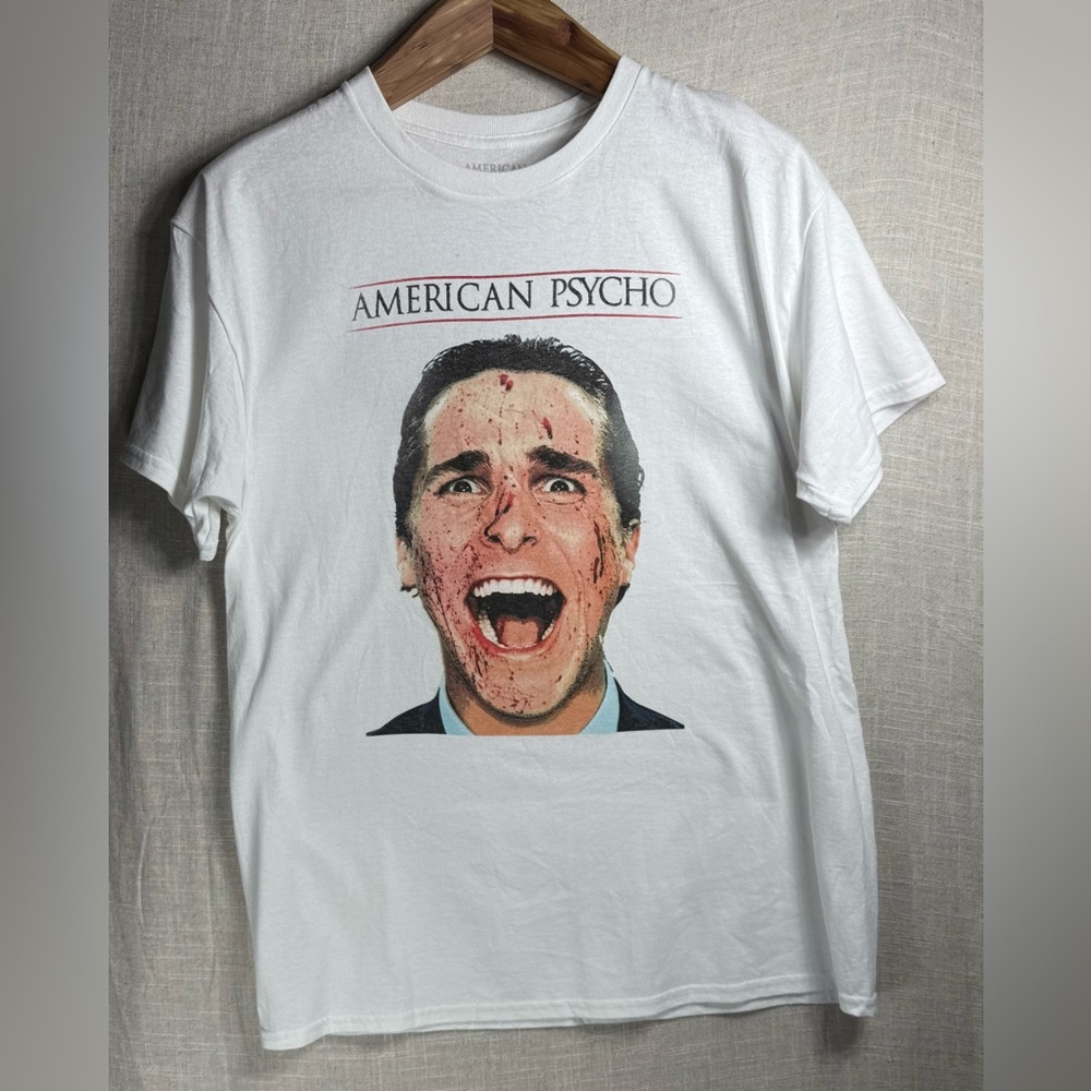American Psycho Blood Splatter Tee White Large